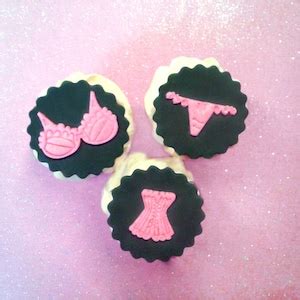 Fondant Cupcake Toppers Lingerie Bachelorette Party Bachelor Party Wedding Shower Etsy