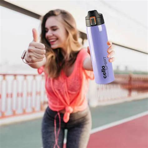 Cello Skipper Stainless Steel Double Walled Water Bottle Hot And Cold Ml Pc Flask Violet
