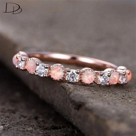 DODO moda AAA Zircon imitación Opal Anillos para las mujeres Rose