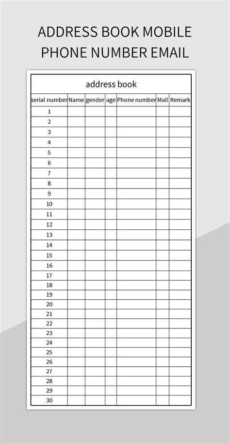 Telephone Book Template