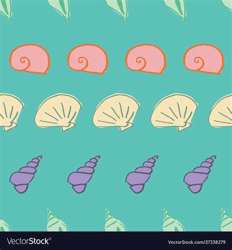 Sea Shells Seamless Pattern Design Royalty Free Vector Image