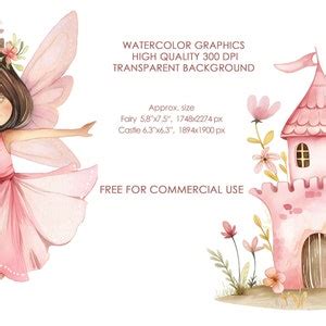 Watercolor Pink Fairy Clipart Fairy Garden Boho Nursery Clipart Girl