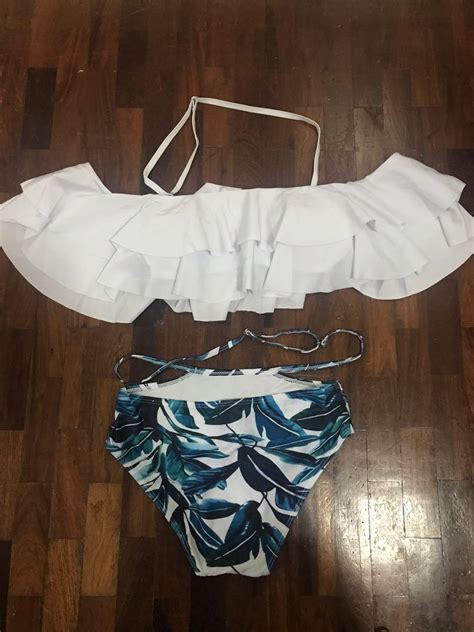 High Waist Swimsuit Off Shoulder Bikini White Bikini Women S Fashion Swimwear Bikinis