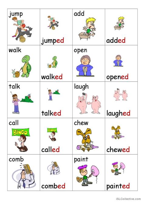 Simple Past Tense Playing Cards Warm English Esl Worksheets Pdf And Doc