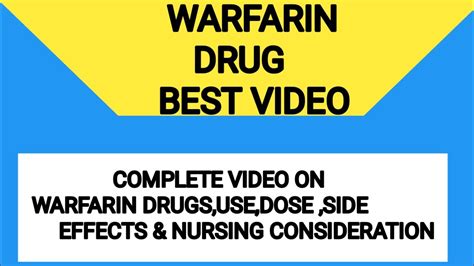 Warfarin Mechanism Of Action Warfarin Nursing Warfarin Uses