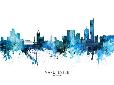 Manchester England Skyline 77 Digital Art By Michael Tompsett Fine