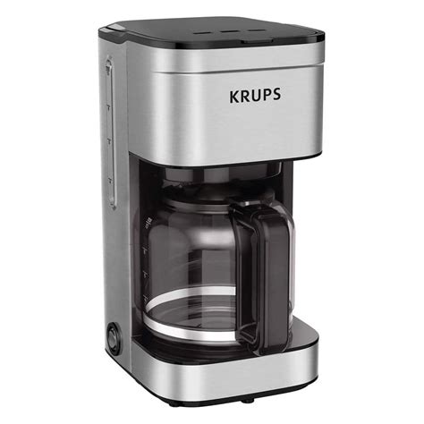 Krups 10-Cup Silver Simply Brew Drip Coffee Maker With Filter KM203D50 ...