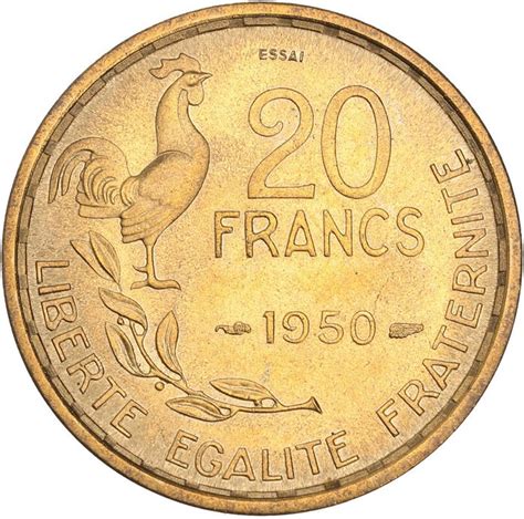 France Fourth Republic 1947 1958 20 Francs 1950 Guiraud Essai En