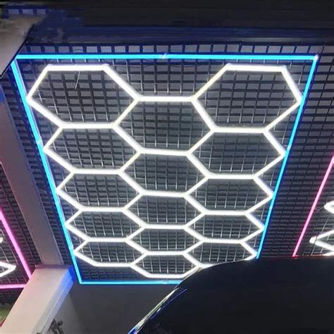 X Hexagon Led Lighting Car Detail Garage Workshop Retail Light