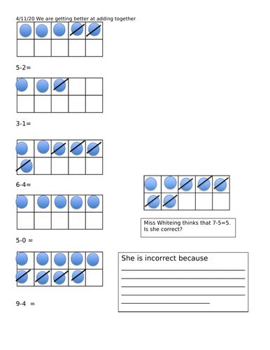 Ten frame subtraction within 10 | Teaching Resources