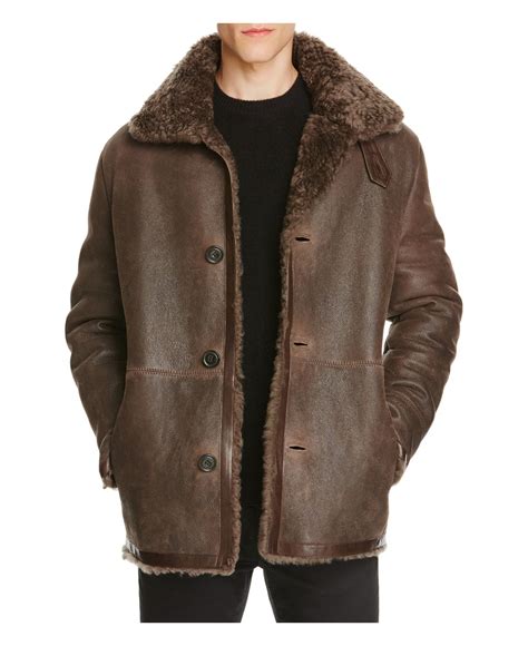 Vince Shearling Coat In Brown For Men Lyst