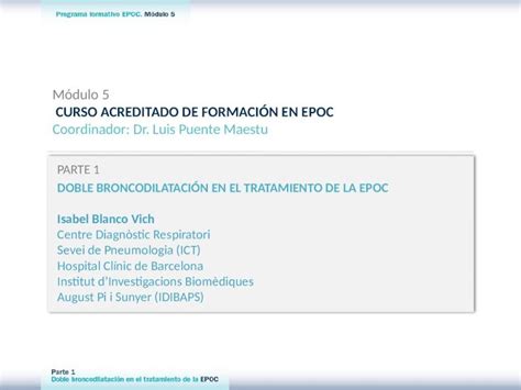 Pptx Parte Doble Broncodilataci N En El Tratamiento De La Epoc