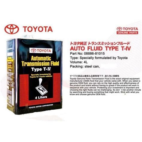 Toyota Type Iv Atf Gear Oil Liter Shopee Malaysia