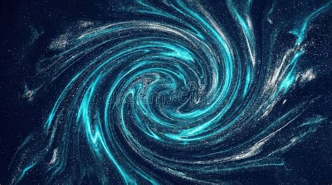 abstract swirling vortex  glowing blue energy  deep space stock