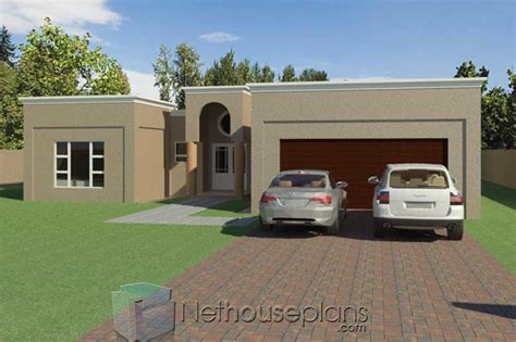 4-Bedroom-Modern-House-Plans-South-Africa_M304_View-From-Gate_Nethouseplans ...