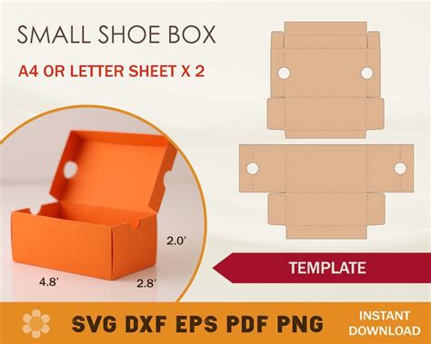 Shoe Box Template Shoe Box Svg Small Sneaker Box Template Etsy