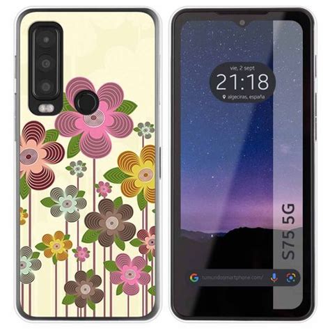 Funda Silicona Para Cat S G Dise O Primavera En Flor Dibujos Con