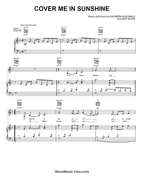 Download Cover Me In Sunshine Sheet Music Pdf Pink And Willow Sage Hart Download