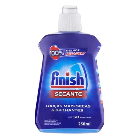 Detergente para lava louças Finish Secante em frasco 250 mL Escorrega