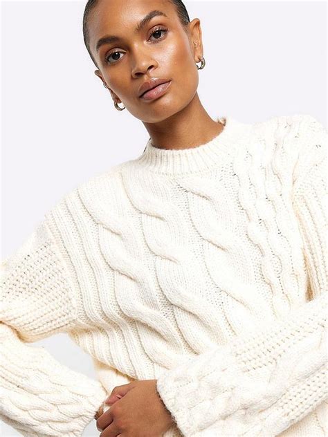 River Island Cable Knit Jumper Cream Uk