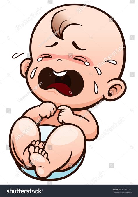 Vector Illustration Cartoon Baby Crying Stock Vector 515915701