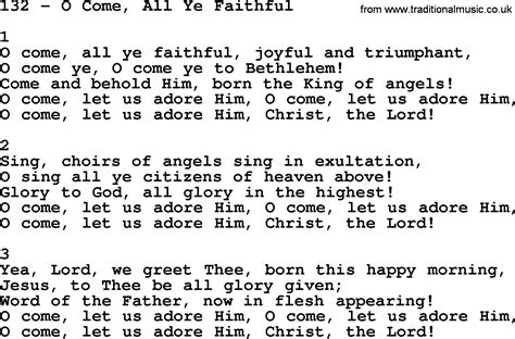 Adventist Hymnal Song 132 O Come All Ye Faithful With Lyrics PPT