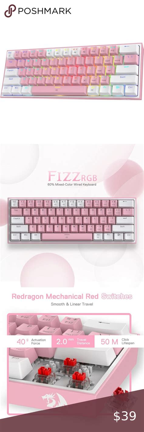 Redragon K617 Fizz 60 Wired RGB Gaming Keyboard 61 Keys Hot Swap Compact Trong 2024