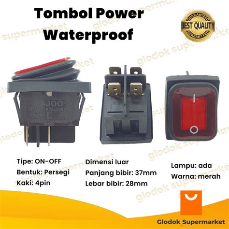 Jual Saklar Waterproof Pin On Off Tombol Rocker Water Proof Posisi