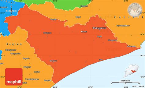 Political Simple Map Of Puri