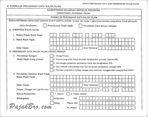 Contoh Formulir Npwp Koleksi Gambar