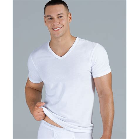 Lyst Calvin Klein Body Slim V Neck T Shirt 3 Pack In White For Men