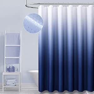 Amazon Dynamene Inches Long Shower Curtain Navy Blue Ombre