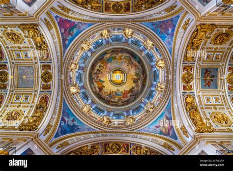 Interior Of The St Isaac S Cathedral In St Petersburg Russia Stock