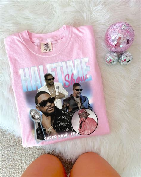 Usher Halftime Show Tee/Sweatshirt in 2024 | Light pink, Usher, Pink