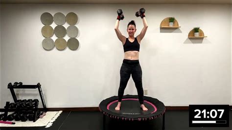 30 Minute Rebounding Mini Trampoline Routine Cardio Weights Core Easy To Follow Youtube