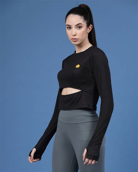 Buy Womens Black Slim Fit Short Top Online At Bewakoof