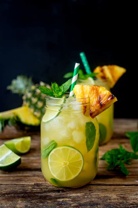 Pineapple Ginger Mojitos With Spiced Rum Nicky S Kitchen Sanctuary