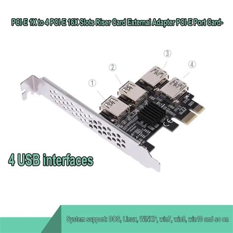 מוצר New Add On Card Pcie 1 To 4 Pci Express 16x Slots Riser Card Pci E 1x To External 4 Pci E