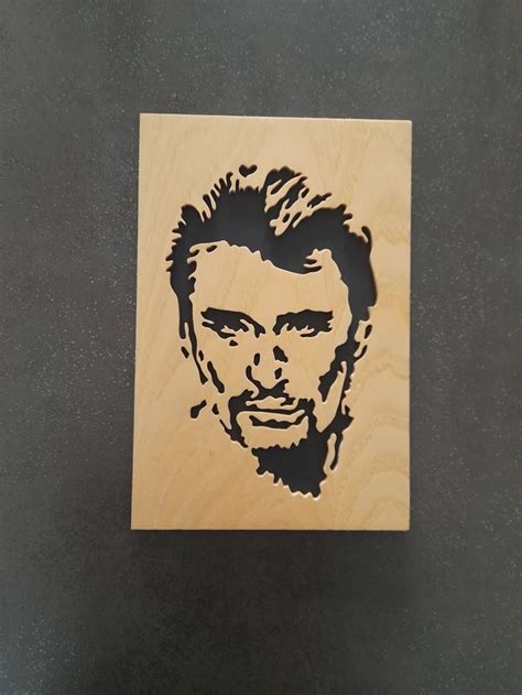 Johnny Hallyday Tableau En Bois Portrait D Coupe La Scie