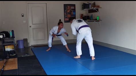 Womens Jiu Jitsu Rolling Footage From Home Gym Training Youtube