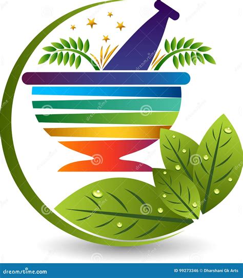 Ayurveda Medicine Logo Cartoon Vector | CartoonDealer.com #102407979