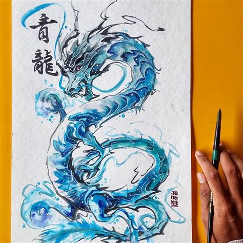 Chinese Dragon Watercolor at PaintingValley.com | Explore collection of ...