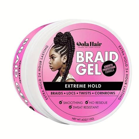 Strong Hold Braid Gel Good for Twist, Locs, Braids, Edge No Flake Extra ...