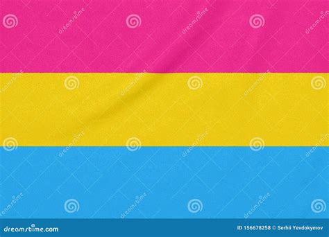 Bandeira Da Comunidade Pansexual Lgbt Em Um Tecido Texturizado Smbolo