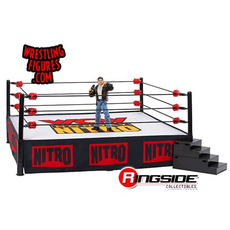 WCW Nitro Real Scale Wrestling Ring Playset w/ Eric Bischoff Ultimate ...