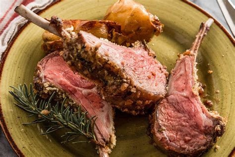 Oven Roasted Rack Of Lamb With Pan Potatoes The Frayed Apron