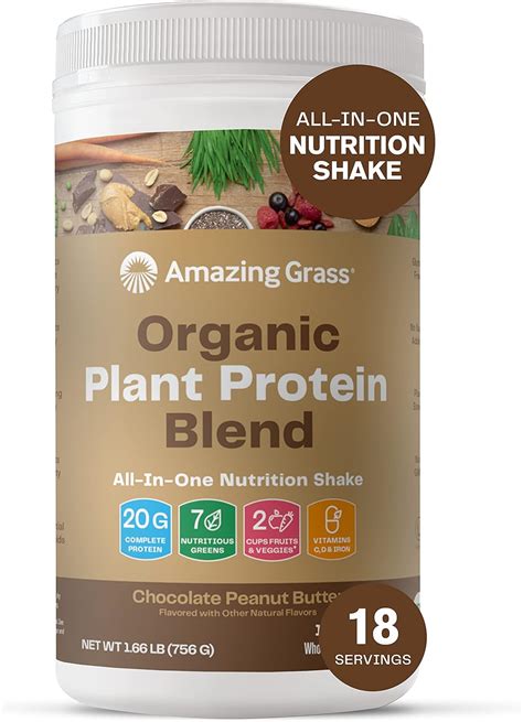 Amazing Grass Organic Plant Protein Blend Vegan Superfood Shake Rich