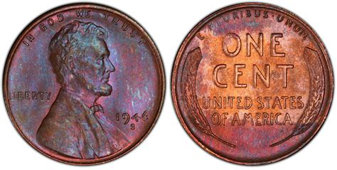 Images Of Lincoln Cent Wheat Reverse 1946 S 1C BN PCGS CoinFacts