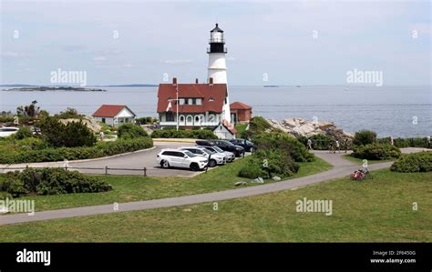 Portland Head Light Historic Lighthouse At The Entrance Of Portland