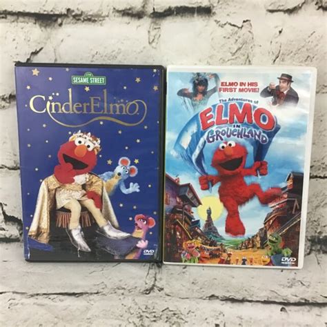 Sesame Street Cinderelmo Elmo In Grouchland Childrens Dvds Lot Of 2 Ebay